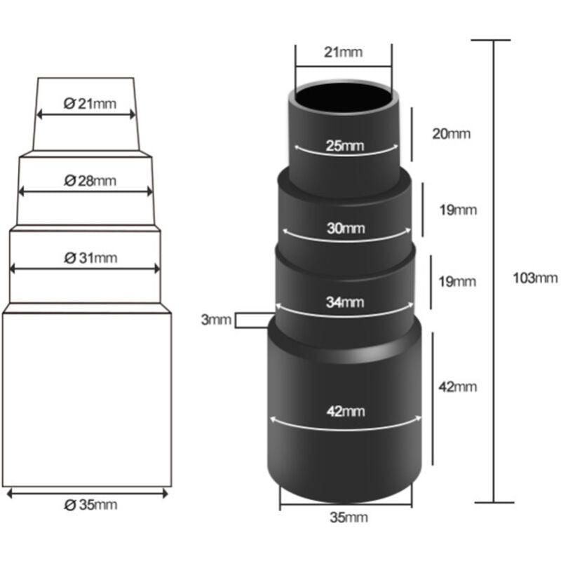 6 pcs Vacuum Hose Adapters, Vacuum Hose End Connector Adapters For Universal Shop Vacuums.