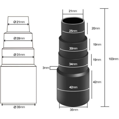 6 pcs Vacuum Hose Adapters, Vacuum Hose End Connector Adapters For Universal Shop Vacuums.