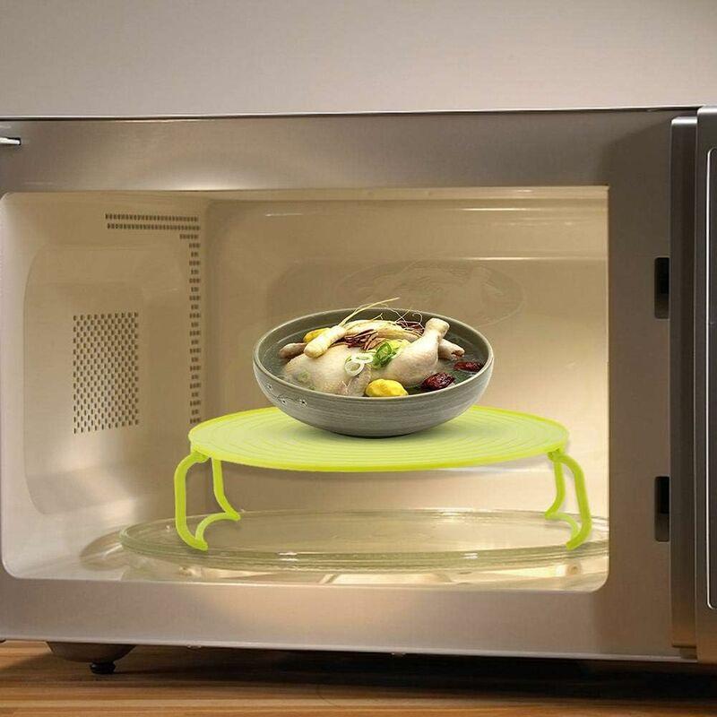 Microwave Oven Tray Holder Multifunctional Plastic Baking Tray Holder For Microwave Accessories With Handles And Plate,.