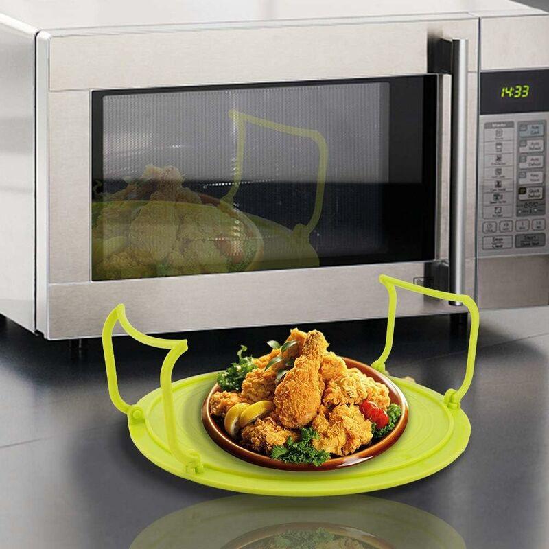Microwave Oven Tray Holder Multifunctional Plastic Baking Tray Holder For Microwave Accessories With Handles And Plate,.