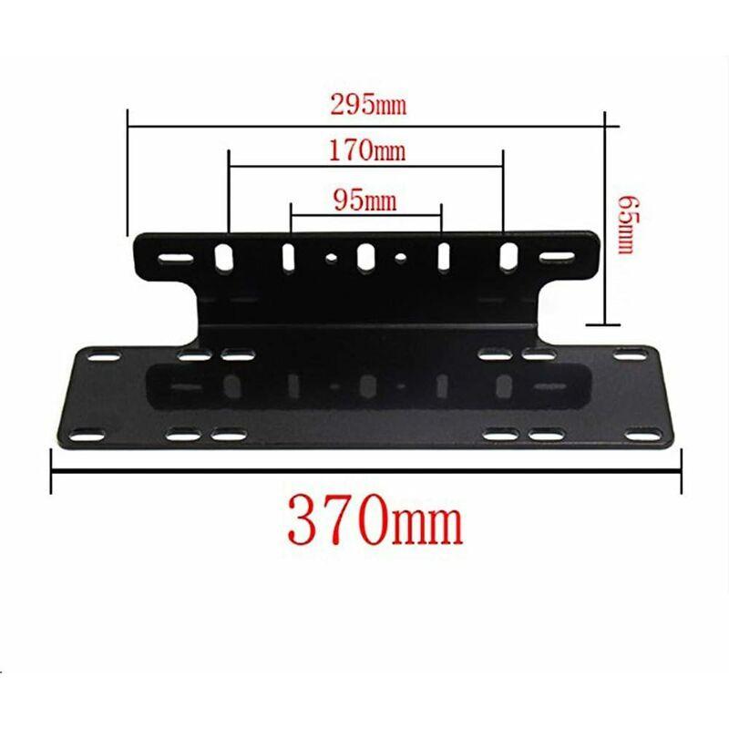 Universal Black Alloy License Plate Holder Front Bumper LED Bar And Work Lights License Plate Mounting Bracket For 4X4.