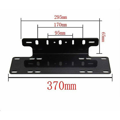 Universal Black Alloy License Plate Holder Front Bumper LED Bar And Work Lights License Plate Mounting Bracket For 4X4.