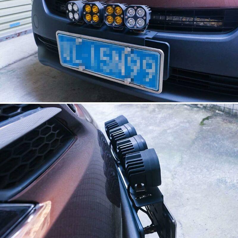 Universal Black Alloy License Plate Holder Front Bumper LED Bar And Work Lights License Plate Mounting Bracket For 4X4.