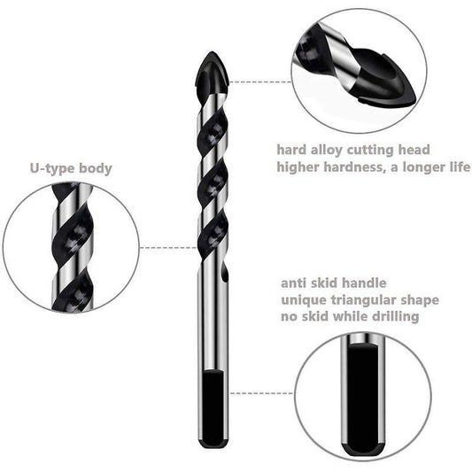 7 pcs Drill Bit Set For Tile, Glass, Concrete, Stone, Brick, Tiles, Ceramic And Mirrors(3Mm 4Mm 5Mm 6Mm 8Mm 10Mm 12Mm).