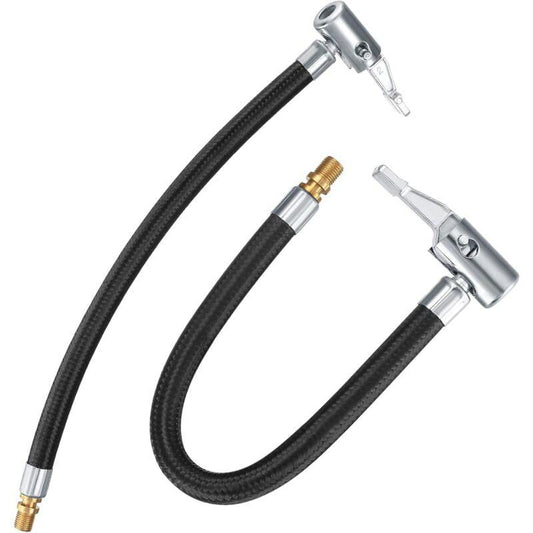 2 Tire Inflator Pump Hose, 35Cm Valve Inflator Tube Bicycle Hose, Car Tire Adapter, Car Air Rubber, Black, One Size.
