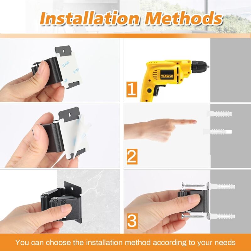 6 Pieces Mop Holder, Wall Mounted Mop Hanger, Mop Holders For Bathroom, Kitchen, Garden, Garage, Office