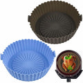 2 pcs Silicone Basket Air Fryer Accessories, Reusable Silicone Basket 16X14Cm For Airfryer, Microwave, Cake Pan,.