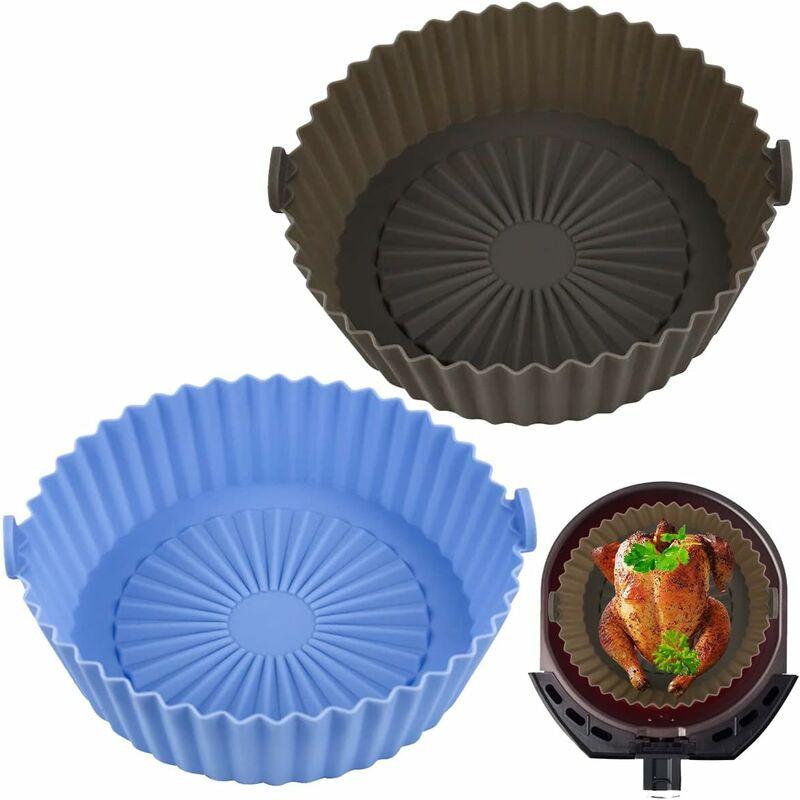 2 pcs Silicone Basket Air Fryer Accessories, Reusable Silicone Basket 16X14Cm For Airfryer, Microwave, Cake Pan,.