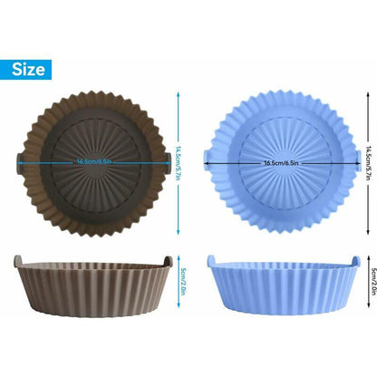 2 pcs Silicone Basket Air Fryer Accessories, Reusable Silicone Basket 16X14Cm For Airfryer, Microwave, Cake Pan,.