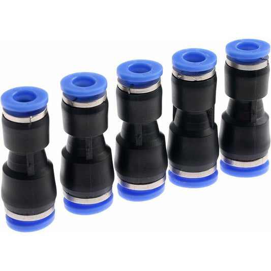 5 pcs Pneumatic Connectors Pneumatic Push In Straight Fittings Reducer Quick Release Fittings For Air Hose Pg8-6.