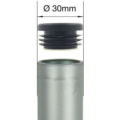 16 Pieces - ROund Ribbed End Caps For Tubular Furniture Legs, Tables & Chairs (30Mm) By [Energy Class A]