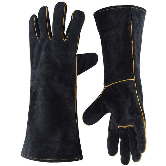 Leather Welding Gloves 932Â°F High Temperature Work Gloves For Welding Bbq Kitchen Baking Oven Gardening.