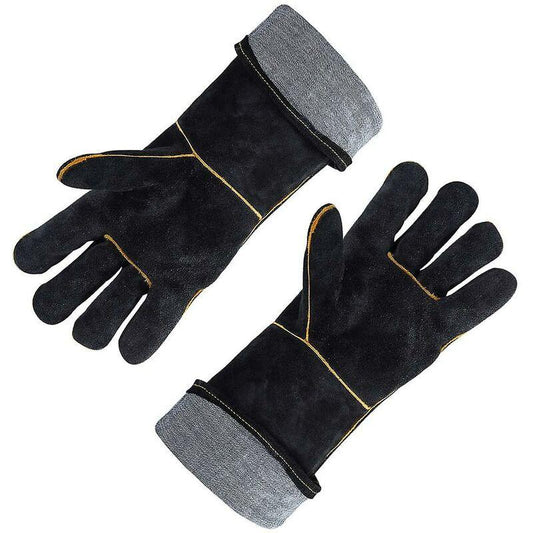 Leather Welding Gloves 932Â°F High Temperature Work Gloves For Welding Bbq Kitchen Baking Oven Gardening.