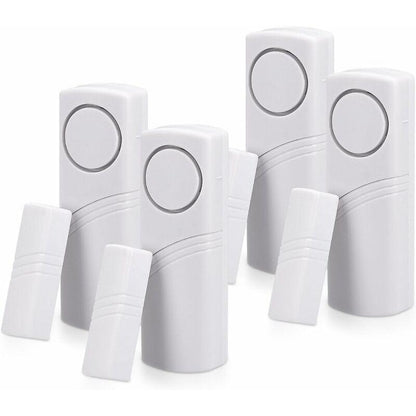Door And Window Alarm - Pack Of 4 Wireless Intruder Alarms - Home Security Against Burglary - Magnetic Operation - 90 Db.