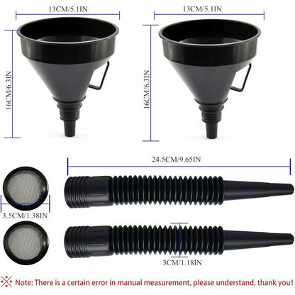 Plastic Multi-Function Oil Funnel With Flexible Extension Nozzle For Cars And Motorcycles, Engine Oil, Liquid, Diesel,.