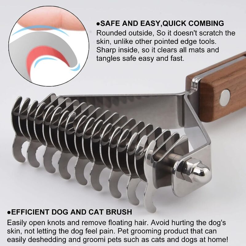 Coat King Brush For Dogs And Cats, Pet Grooming Comb Dematting Rake Significantly Reduces Shedding
