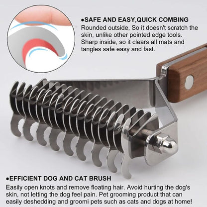 Coat King Brush For Dogs And Cats, Pet Grooming Comb Dematting Rake Significantly Reduces Shedding