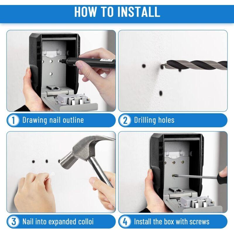 Waterproof Outdoor Security Key Box Key Box Wall Mounted Key Box Large Key Box For Keys, Cards Home Schools Offices.