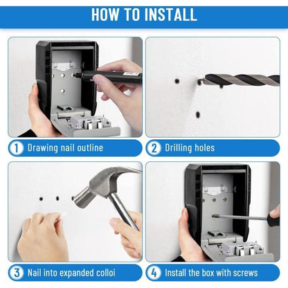 Waterproof Outdoor Security Key Box Key Box Wall Mounted Key Box Large Key Box For Keys, Cards Home Schools Offices.