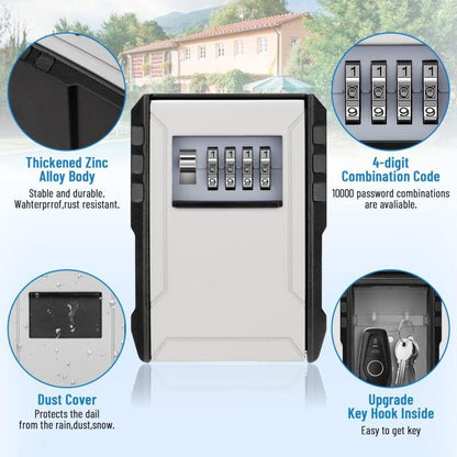 Waterproof Outdoor Security Key Box Key Box Wall Mounted Key Box Large Key Box For Keys, Cards Home Schools Offices.