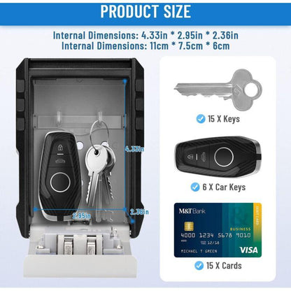Waterproof Outdoor Security Key Box Key Box Wall Mounted Key Box Large Key Box For Keys, Cards Home Schools Offices.