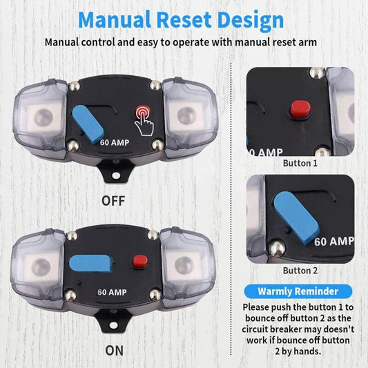 Car Fuse Holder 12V-48V Audio Fuse Protection System For Car, Rv, Boat (300A).
