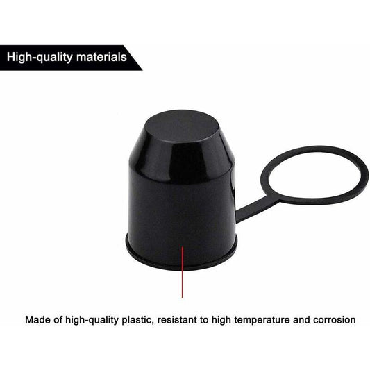 3 pcs Set Protective Caps For Trailer Hitch. Plastic - With Safety Ring - Weatherproof And Car Wash Resistant..