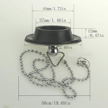 Sink Plug With Chain Rustproof Bathtub Stopper Drain Plug With Rubber Ring Bathtub Drain Cover Plug For Sink Bathtub