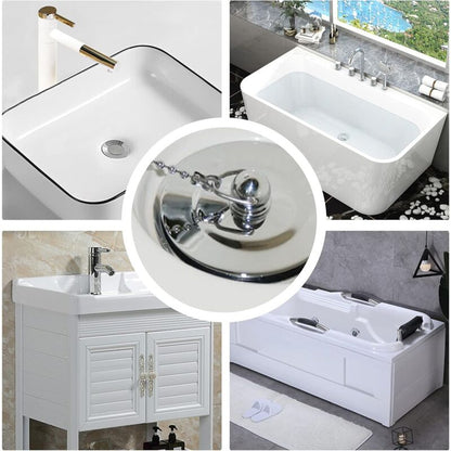 Sink Plug With Chain Rustproof Bathtub Stopper Drain Plug With Rubber Ring Bathtub Drain Cover Plug For Sink Bathtub