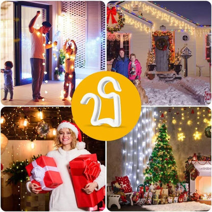 100 pcs Christmas Light Hooks, Outdoor ROof Gutter Hooks, Plastic Christmas Light Clips For Decorative Lights Gutter