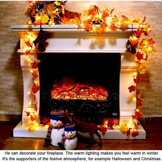 Fall Garland, Fall Decoration, 30 Light Strings, Fall Leaf Garland, Halloween Christmas Decoration, Thanksgiving