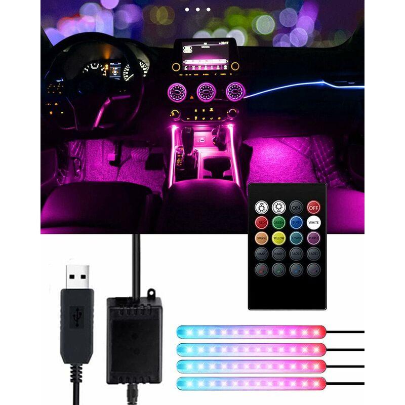 Car Interior LED Lights - Car Interior Lamp, 48 LED Car Strip Lights With Wireless Remote Control, Upgraded Waterproof.