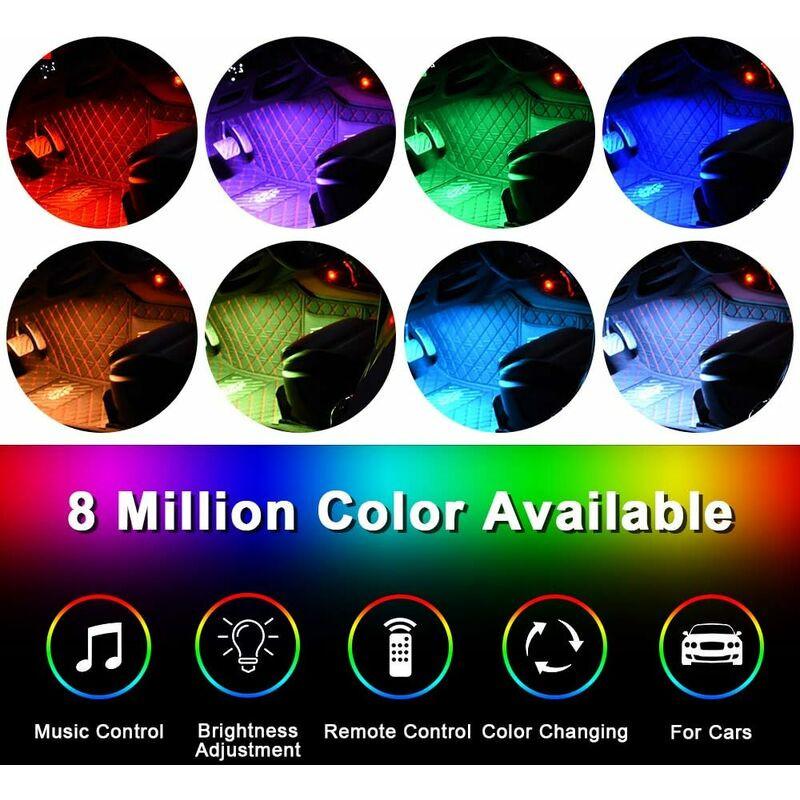 Car Interior LED Lights - Car Interior Lamp, 48 LED Car Strip Lights With Wireless Remote Control, Upgraded Waterproof.