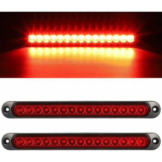 2 pcs 12V 15 LED Trailer Brake Tail Light Bar Waterproof Rear Lights Running Lights Identification Light For Offroad.