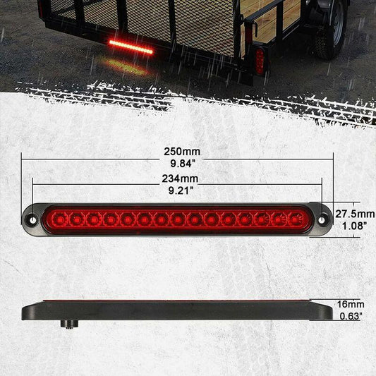 2 pcs 12V 15 LED Trailer Brake Tail Light Bar Waterproof Rear Lights Running Lights Identification Light For Offroad.