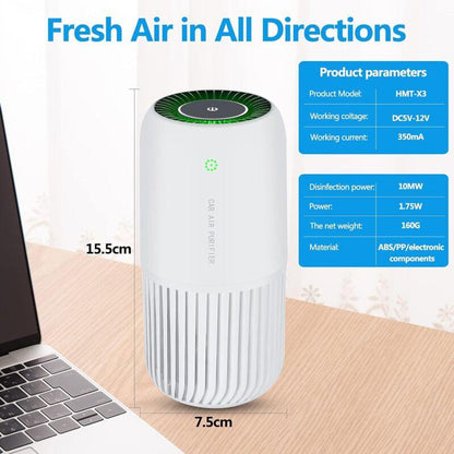 Air Purifier With True Hepa Filter With Uv-C Light, Mini Air Purifier Removes 99.97% Of Smoke Allergens Dust, Air.