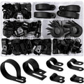 200 pcs Nylon Plastic R Clips Tube Clamps, 6 Sizes 3/16'' 1/4'' 3/8'' 1/2'' 3/4'' 11/8'' Fasteners For Conduit, Cable,.
