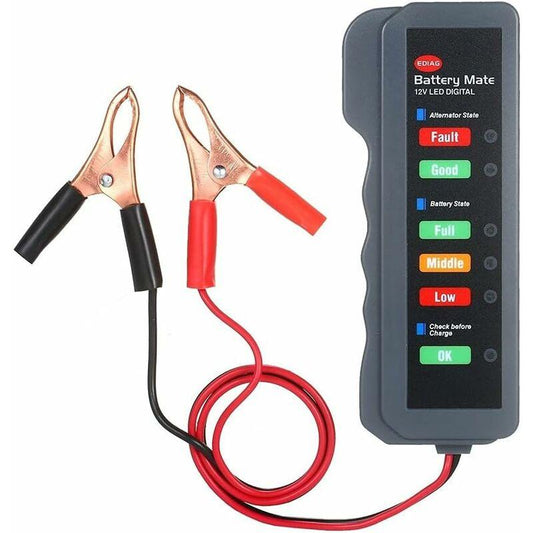 12V Car Battery Alternator Tester LED Digital Battery Condition Alternator Charging Analyzer With Copper Clip LED For.