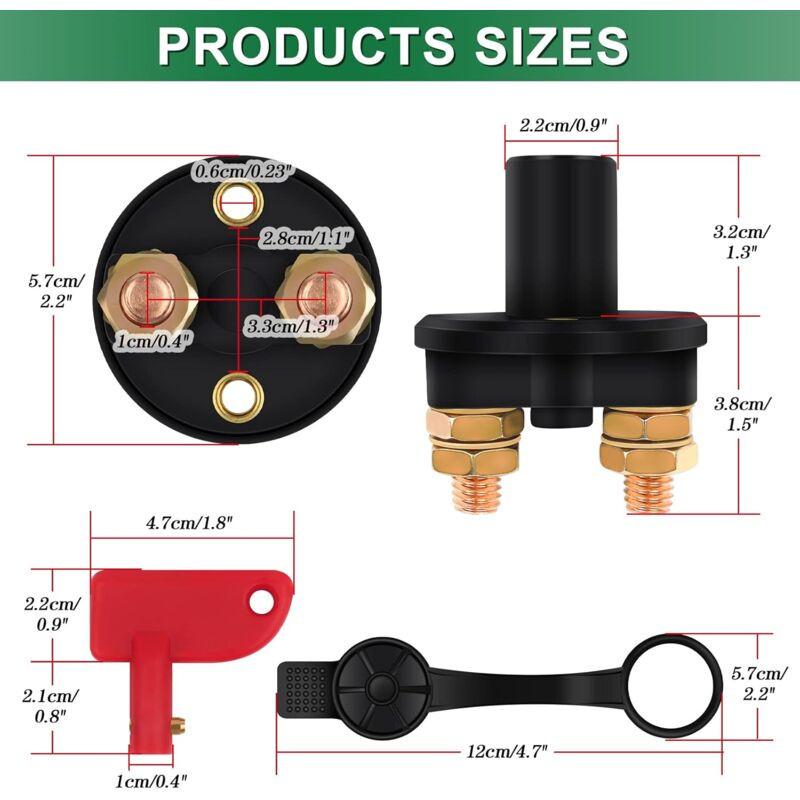 Isolator Switch 12V/24V Battery Isolator Disconnect Max 200A For Car, Truck, Boat, Vehicles Power Cut Off Kill Switch.