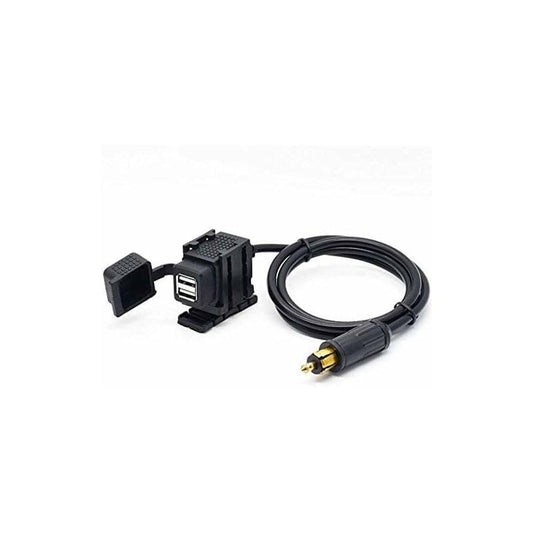 Din Hella Motorcycle Dual Usb Charger Socket Power Adapter 2.1A With 1.8M Cable For Phone / Iphone / Gps Satnav.