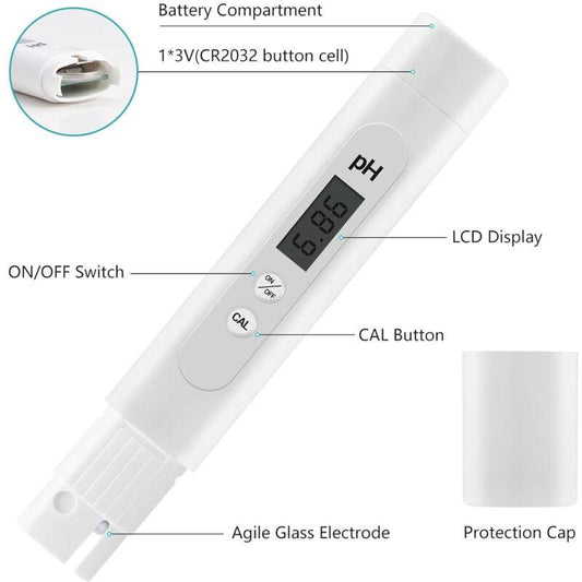 Electronic Ph Meter Tester, 0-14 Ph Measuring Range, High Precision Pool Ph Tester, Ph Meter For Swimming Pool,.