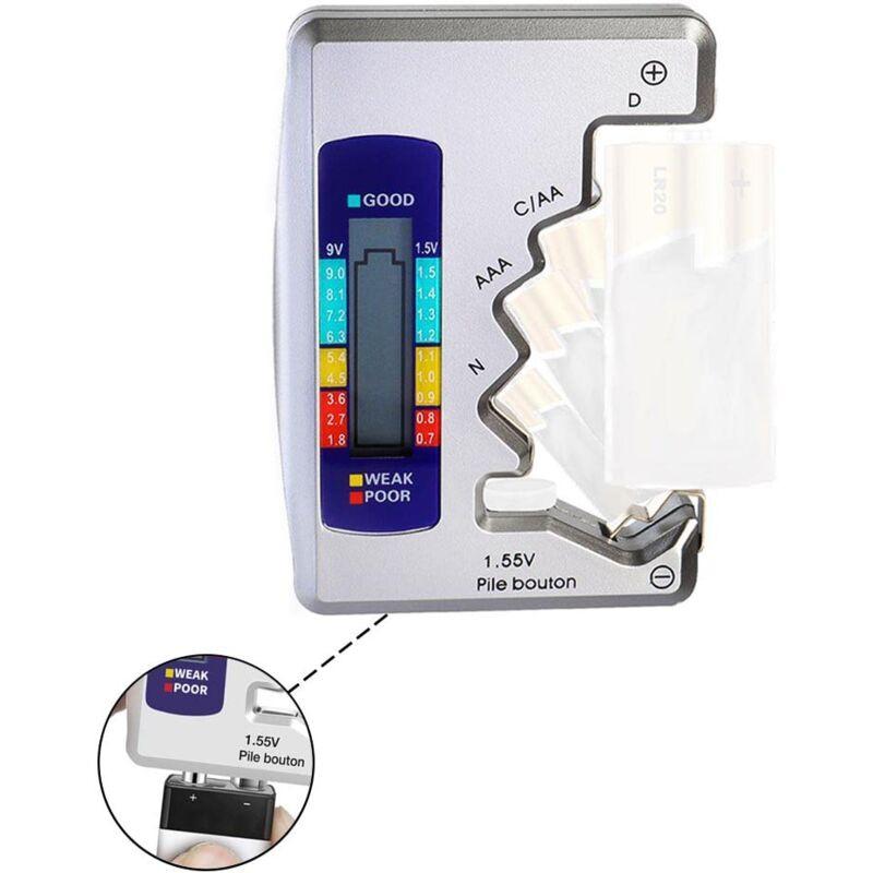 Universal Digital Battery Tester For Aaa Cdn 9V 1.5V Button Cell Mini Batteries.
