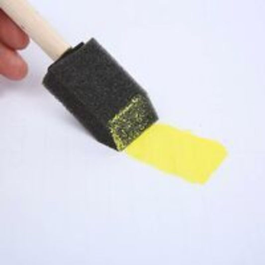 25 pcs Foam Sponges Paint Wooden Handle Flexible Poly Foam Brush Angled Brush For Acrylics Stains Varnishes Crafts Art