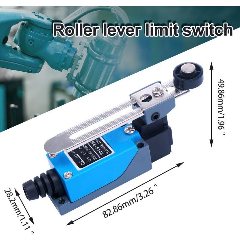 2 pcs Me-8108 Momentary Limit Switch, Adjustable ROtary Lever Switch Nc-No For Machinery And Other Electronic Equipment.