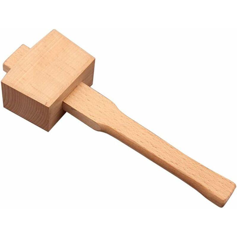 Beech Wood Mallet Hammer With Comfortable Grip Angled Striking Surface Woodworking Hammer For Carpentry Diy Woodworking.