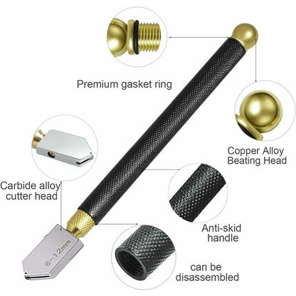 Professional Glass Cutter, Glass Cutting Tool, Pencil Style, Cut Glass 2-20Mm Thickness For Cutting.