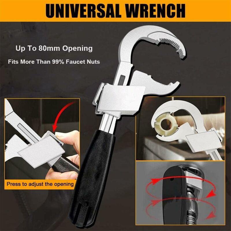 Adjustable Double End Universal Wrench - Multi-Function Crescent Wrench For Sanitary Water Pipe Repair.