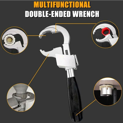 Adjustable Double End Universal Wrench - Multi-Function Crescent Wrench For Sanitary Water Pipe Repair.