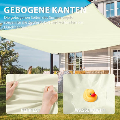 Sun Shade Sail Rectangular Sunshade, Water Repellent, Sunshade For Patio, Garden, Balcony, Polyester Fabric 300 X 400