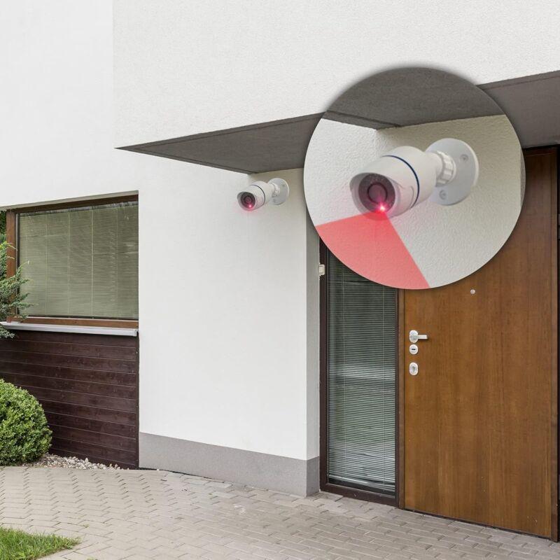 Dummy Dome Camera Simulated Fake Cctv Security Indoor Outdoor With LED Light, Security Alert Warning Sticker, 4 Pack,.
